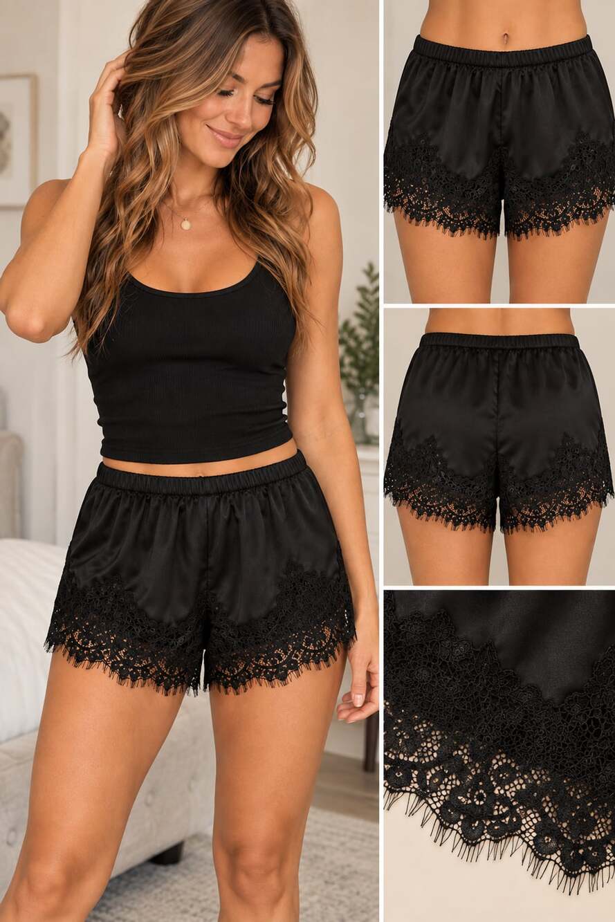 Britt The Label NWT Black Lace Trim Shorts Size Small